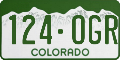 CO license plate 124OGR