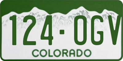 CO license plate 124OGV