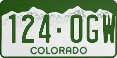 CO license plate 124OGW
