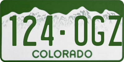 CO license plate 124OGZ