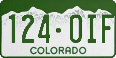 CO license plate 124OIF