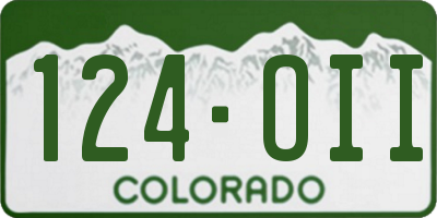 CO license plate 124OII