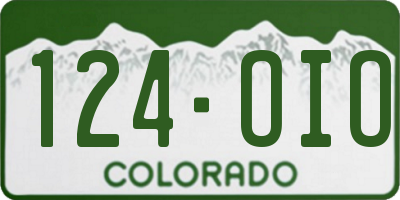 CO license plate 124OIO