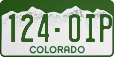 CO license plate 124OIP