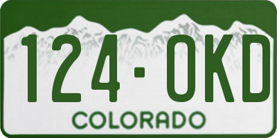 CO license plate 124OKD