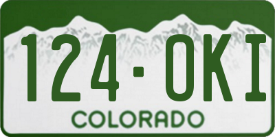 CO license plate 124OKI