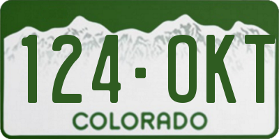 CO license plate 124OKT