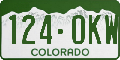 CO license plate 124OKW