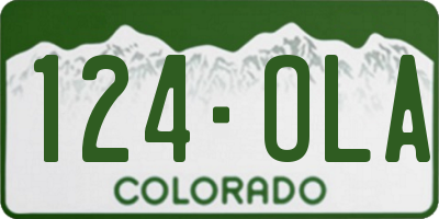 CO license plate 124OLA