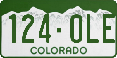CO license plate 124OLE