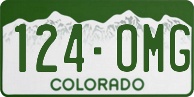 CO license plate 124OMG