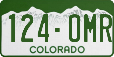 CO license plate 124OMR
