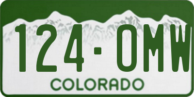 CO license plate 124OMW