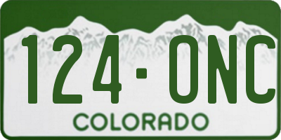 CO license plate 124ONC