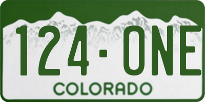 CO license plate 124ONE