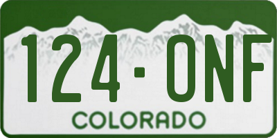 CO license plate 124ONF