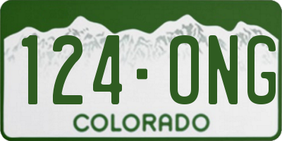 CO license plate 124ONG