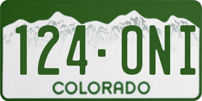 CO license plate 124ONI