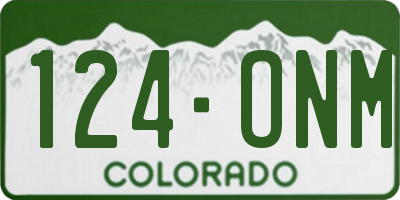 CO license plate 124ONM