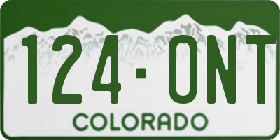 CO license plate 124ONT