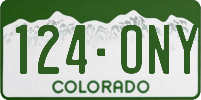 CO license plate 124ONY