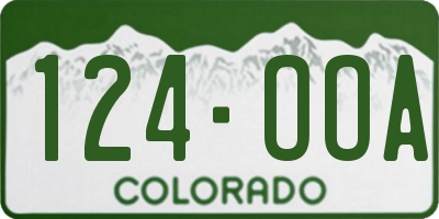 CO license plate 124OOA
