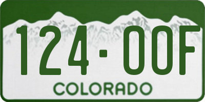 CO license plate 124OOF