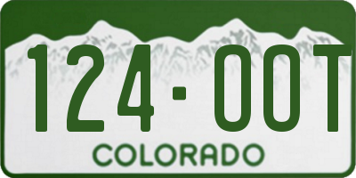 CO license plate 124OOT