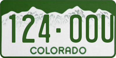 CO license plate 124OOU