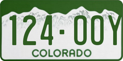 CO license plate 124OOY