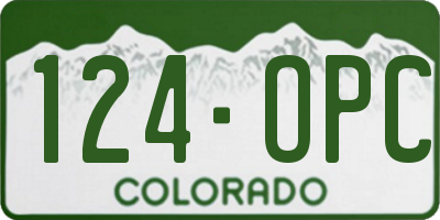 CO license plate 124OPC