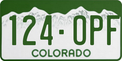 CO license plate 124OPF