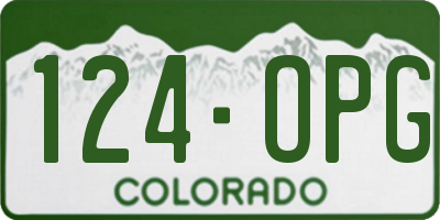 CO license plate 124OPG