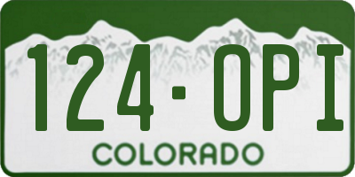 CO license plate 124OPI