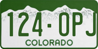 CO license plate 124OPJ