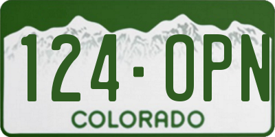 CO license plate 124OPN