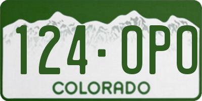 CO license plate 124OPO