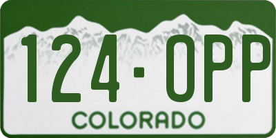 CO license plate 124OPP