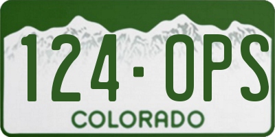 CO license plate 124OPS