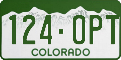 CO license plate 124OPT
