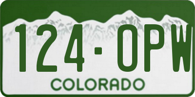 CO license plate 124OPW