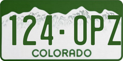 CO license plate 124OPZ