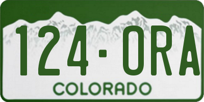 CO license plate 124ORA