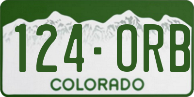 CO license plate 124ORB