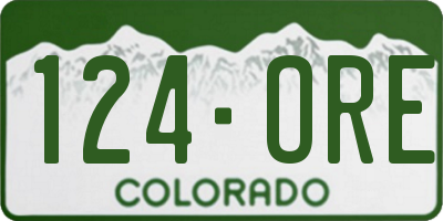 CO license plate 124ORE