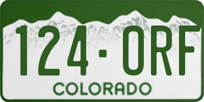 CO license plate 124ORF