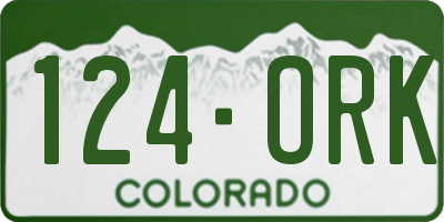 CO license plate 124ORK