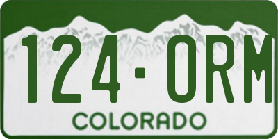 CO license plate 124ORM