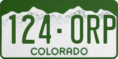 CO license plate 124ORP