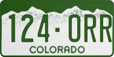 CO license plate 124ORR